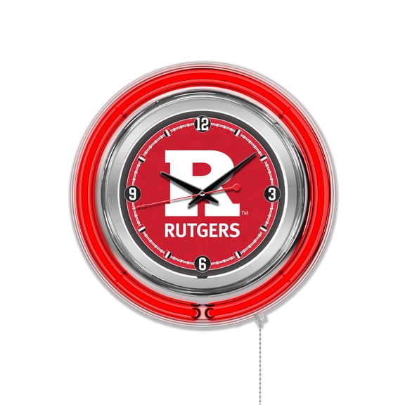 Rutgers 15" Double Neon Wall Clock