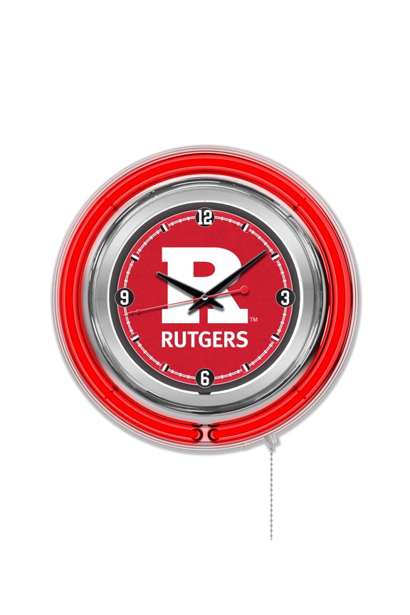 Rutgers 15" Double Neon Wall Clock