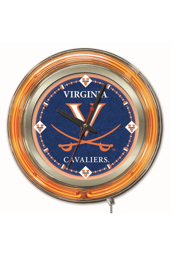 Virginia Double Neon Ring, 15" dia. Logo Clock