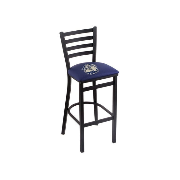 L004 - 25" Black Wrinkle Georgetown Stationary Counter Stool with Ladder Style Back by Holland Bar Stool Co.