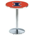 thumbnail image 1 of Holland Bar Stool L214 University of Illinois 36' Tall - 36' Top Pub Table w/ Chrome Finish, 1 of 2