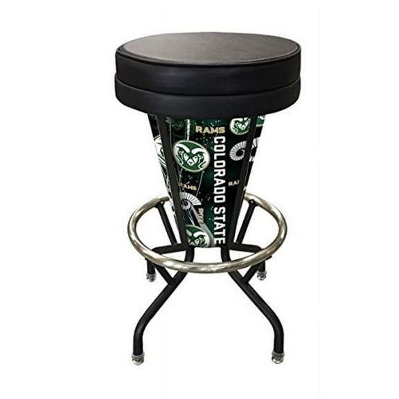 Holland Bar Stool L500030ColoStBlkVinyl Colorado State Lighted Bar Stool
