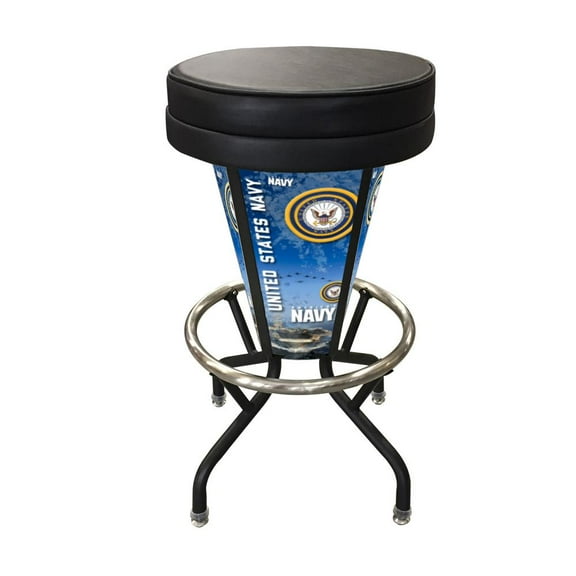 Holland Bar Stool Lighted U.S. Navy Swivel Bar Stool