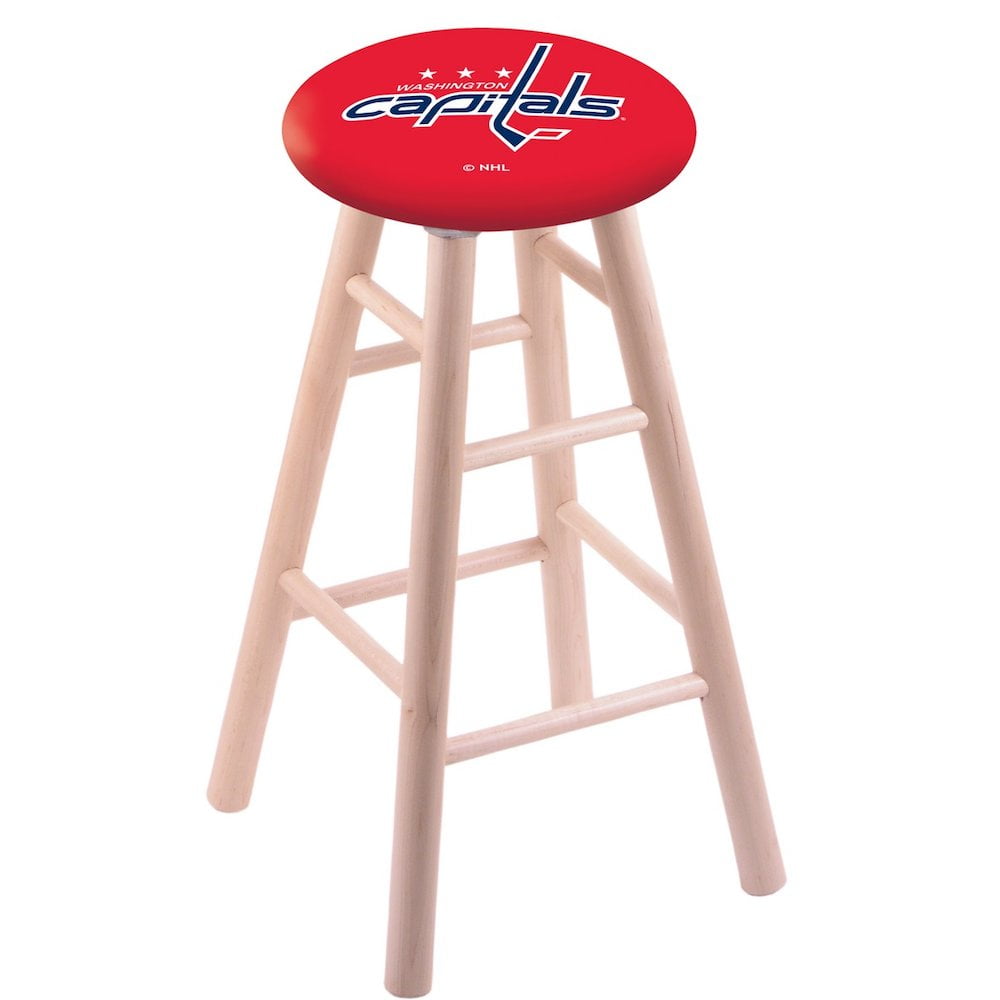 XL Maple Counter Stool in Natural Finish with Black Vinyl Seat Walmart