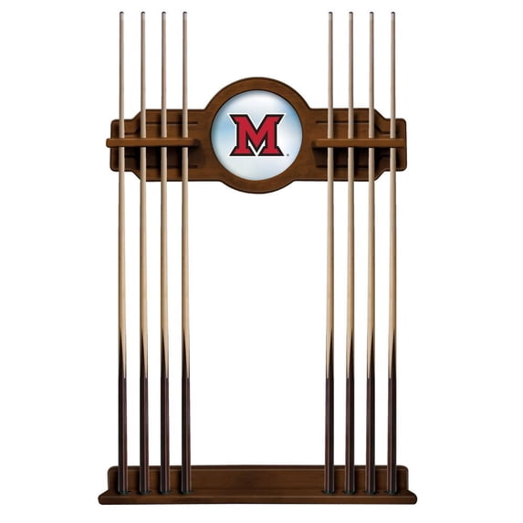 Miami University RedHawks Eight Stick Pool Cue Rack - Chardonnay