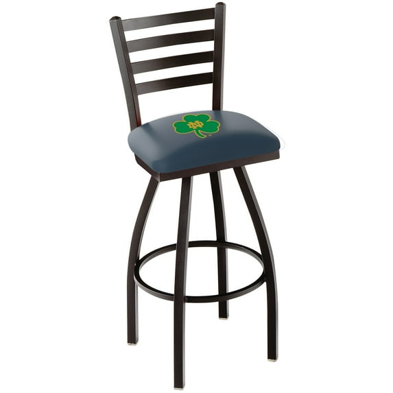 Notre Dame Fighting Irish 25" Black Wrinkle Swivel Bar Stool with Ladder Style Back