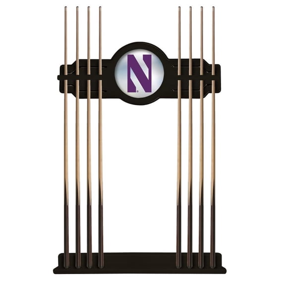 Northwestern Wildcats Eight Stick Pool Cue Rack - Black