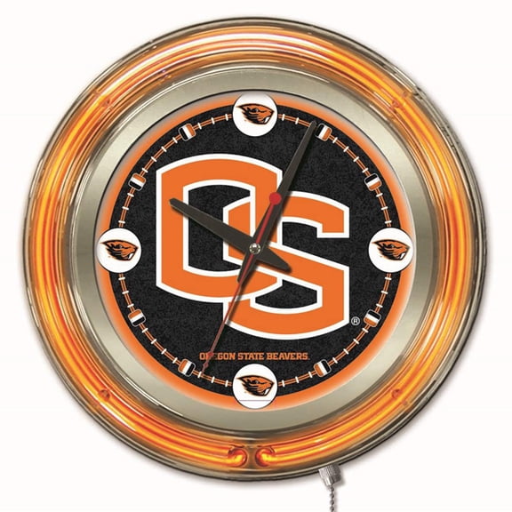 Holland Bar Stool Oregon State Neon Clock