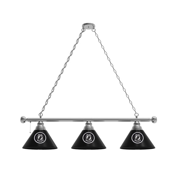 POW/MIA 3 Shade Billiard Light with Chrome FIxture