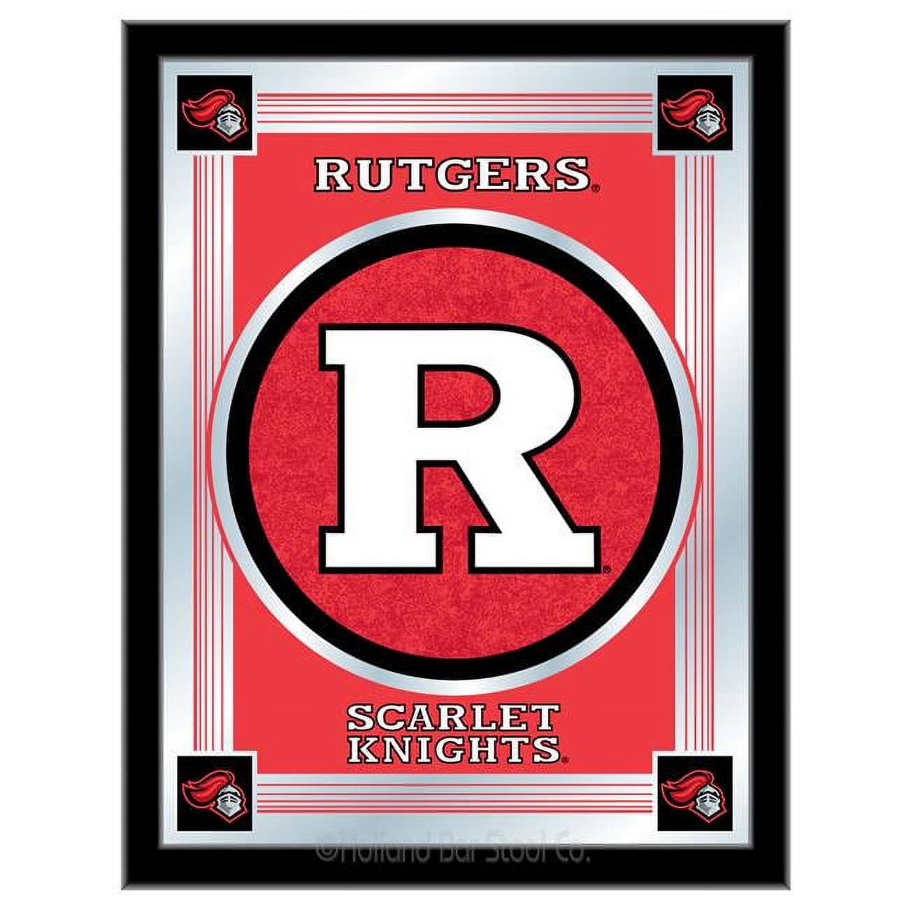 Holland Bar Stool Rutgers 17 x 22 in. University Logo Mirror - Black ...