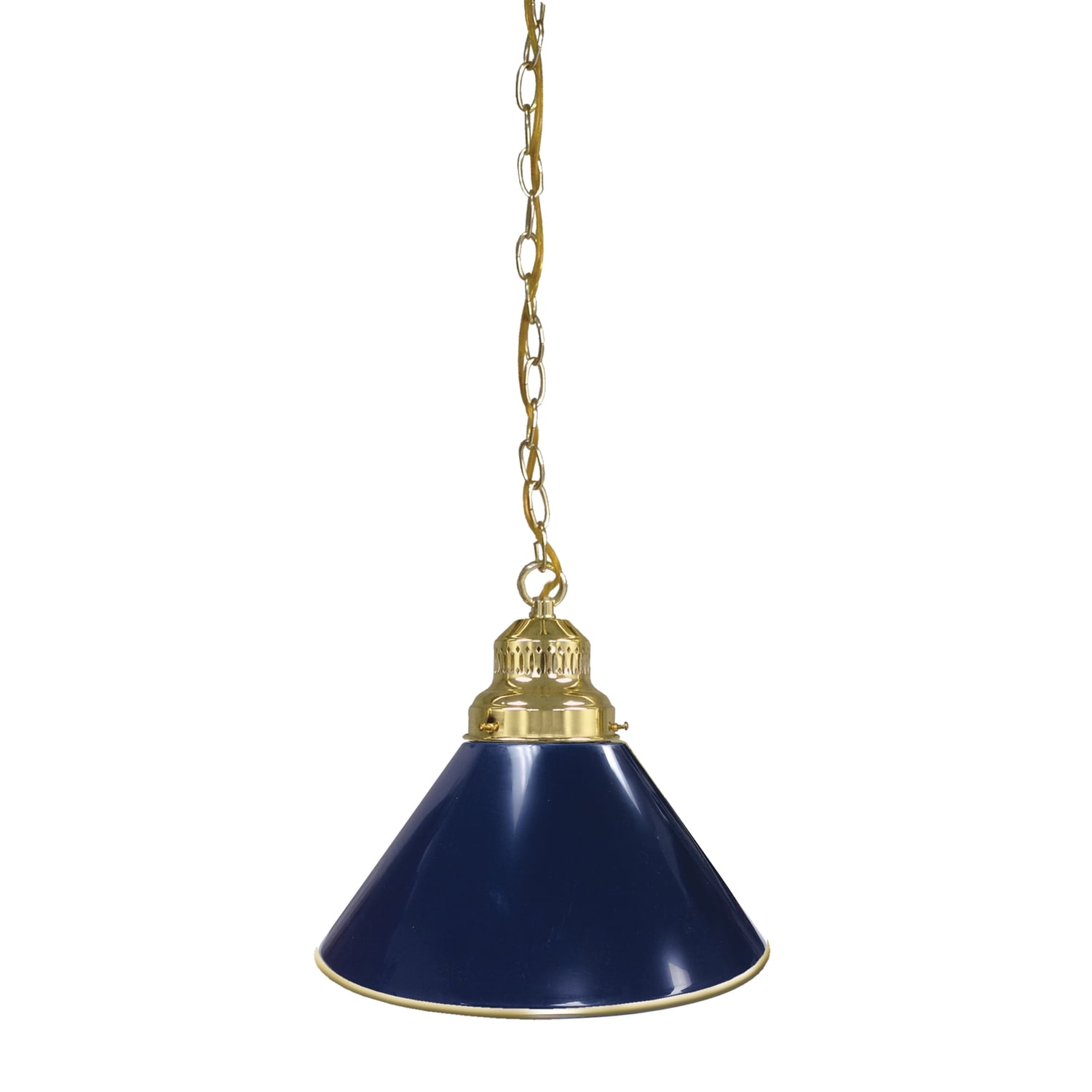Dark Blue Pendant Light with Brass Fixture
