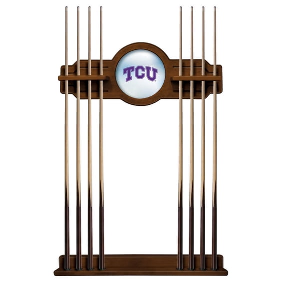 TCU Horned Frogs Eight Stick Pool Cue Rack - Chardonnay