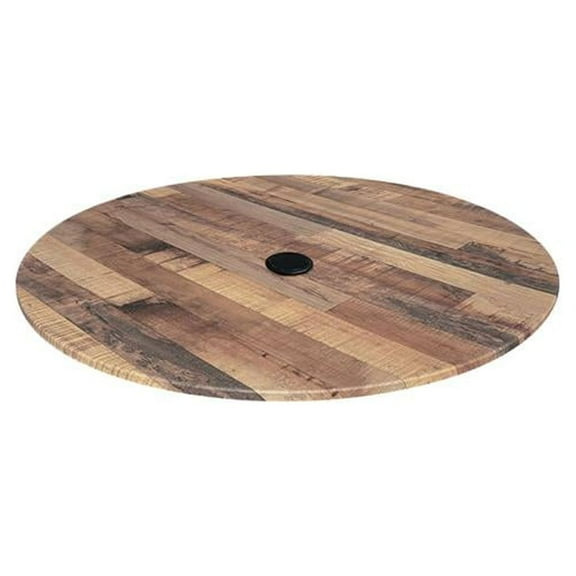 Holland Bar Stool Weather Resistant Moisture Proof Rustic Finish Table Top, 36" Round, Multicolor