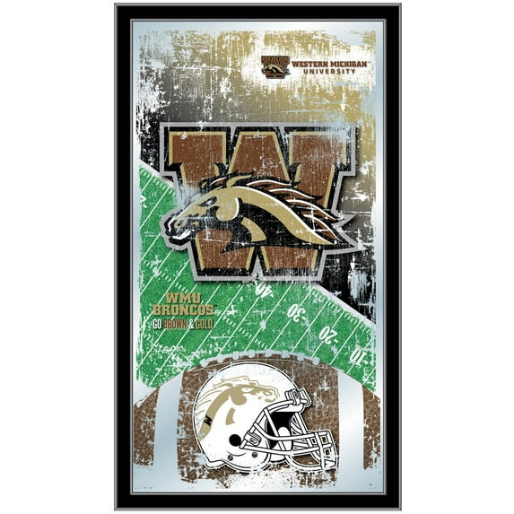 Holland Bar Stool Western Michigan 15" x 26" Football Mirror