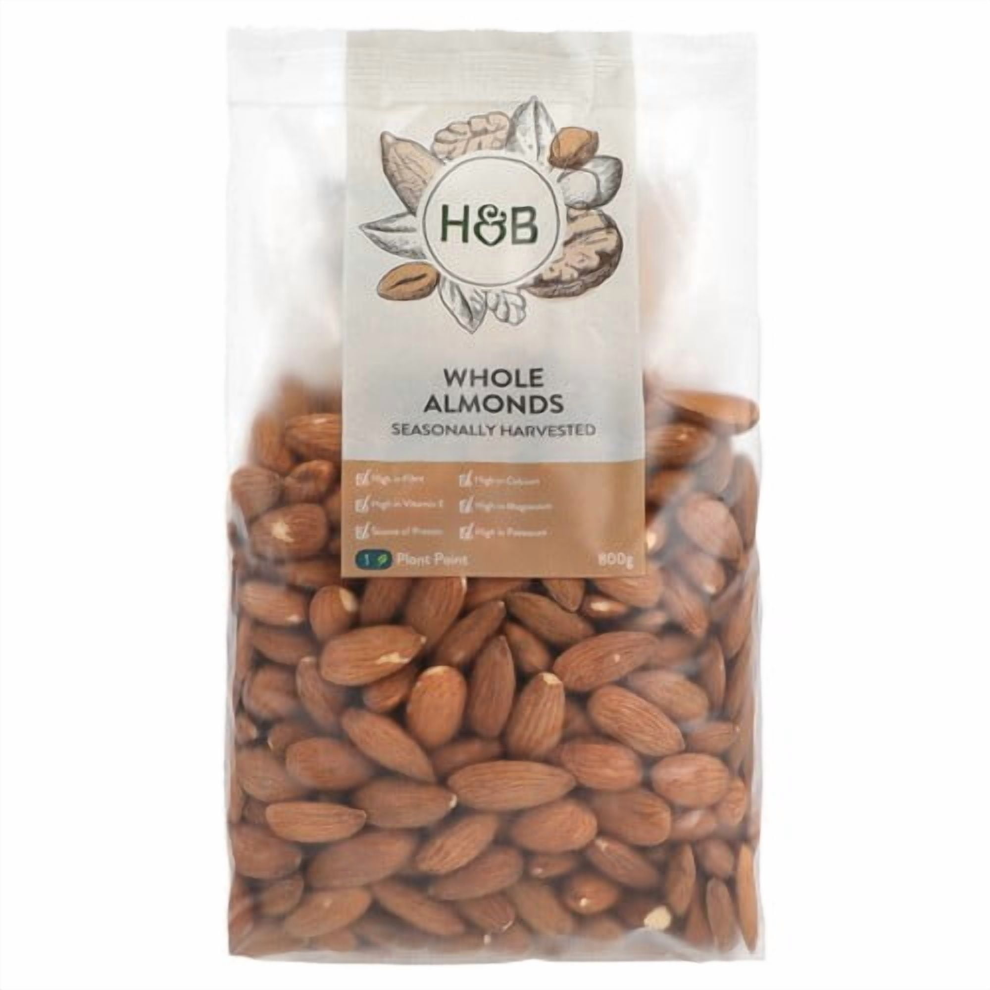 Holland & Barrett Whole Almonds 800g, British Import (Pack of 3)