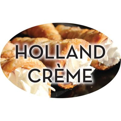 Holland Creme Food Store Labels 1.25" x 2" 500 each per roll Great Quality Stickers Decals
