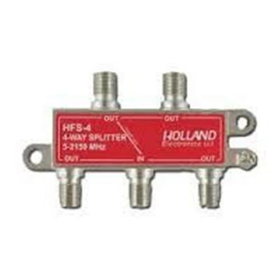 Holland Electronics  4 Way Coax Splitter 1 Port Power Passing, 5-2150 Mhz