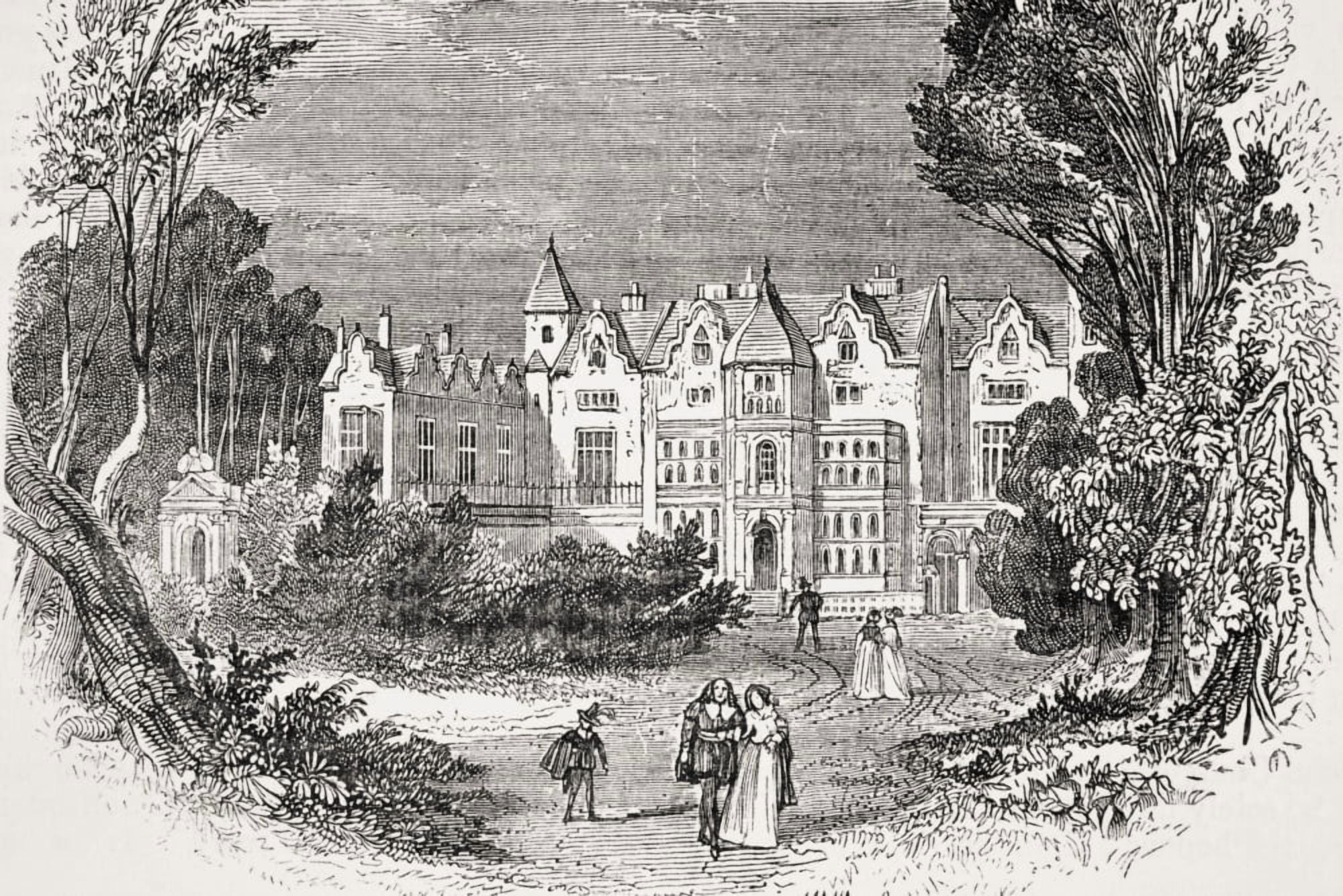 Holland House Kensington England Residence Of Joseph Addison From Old Englands Worthies By Lord Brougham And Others Published London Circa 1880s Canvas Art - Ken Welsh Design Pics (17 x 11)