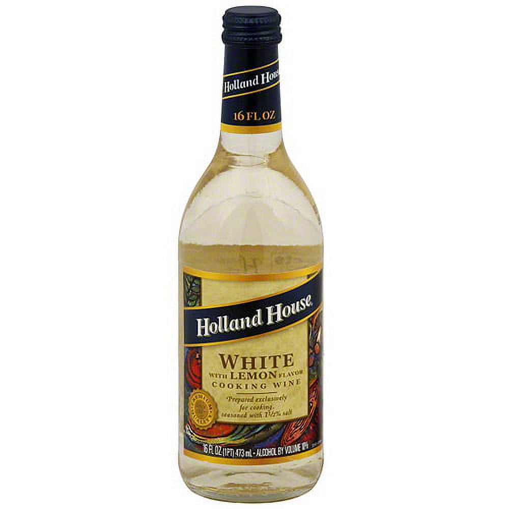 Holland House White Cooking Wine With Lemon Flavor, 16 oz (Pack of 6