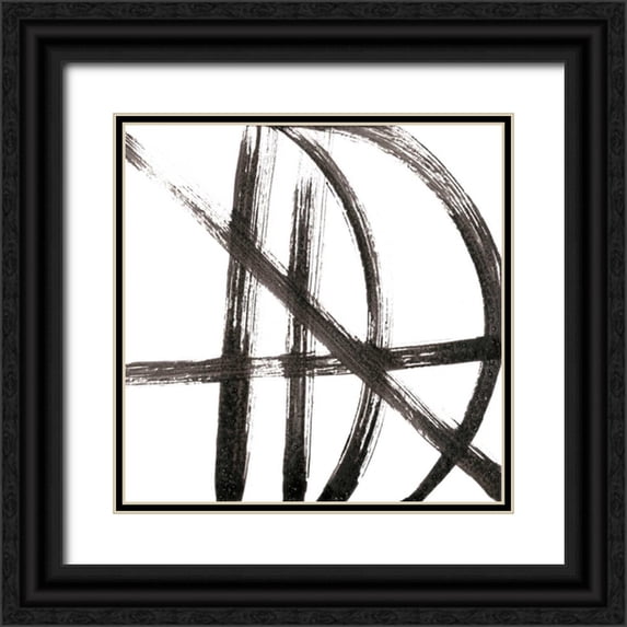 Holland, J. 20x20 Black Ornate Wood Framed with Double Matting Museum Art Print Titled - Linear Expression VIII