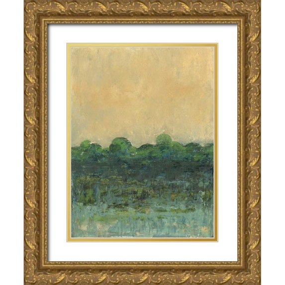 Holland, Julie 25x32 Gold Ornate Wood Framed with Double Matting Museum Art Print Titled - Viridian Marsh II