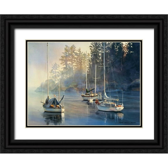 Holland, Kiff 24x19 Black Ornate Wood Framed with Double Matting Museum Art Print Titled - Serenity