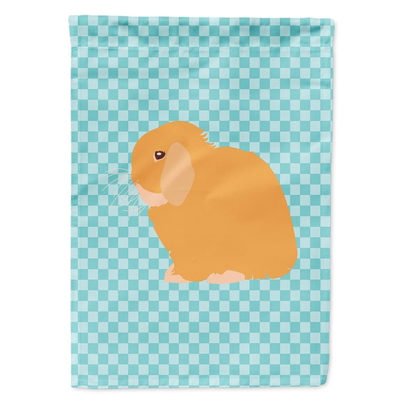 Holland Lop Rabbit Blue Check Flag Canvas House Size