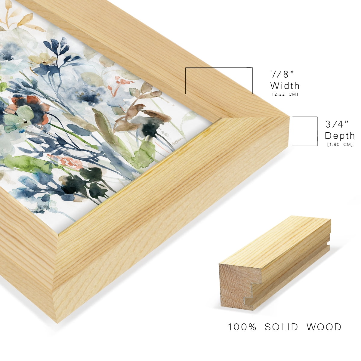 Holland Spring Mix -Framed Print w/glass-Natural Wood