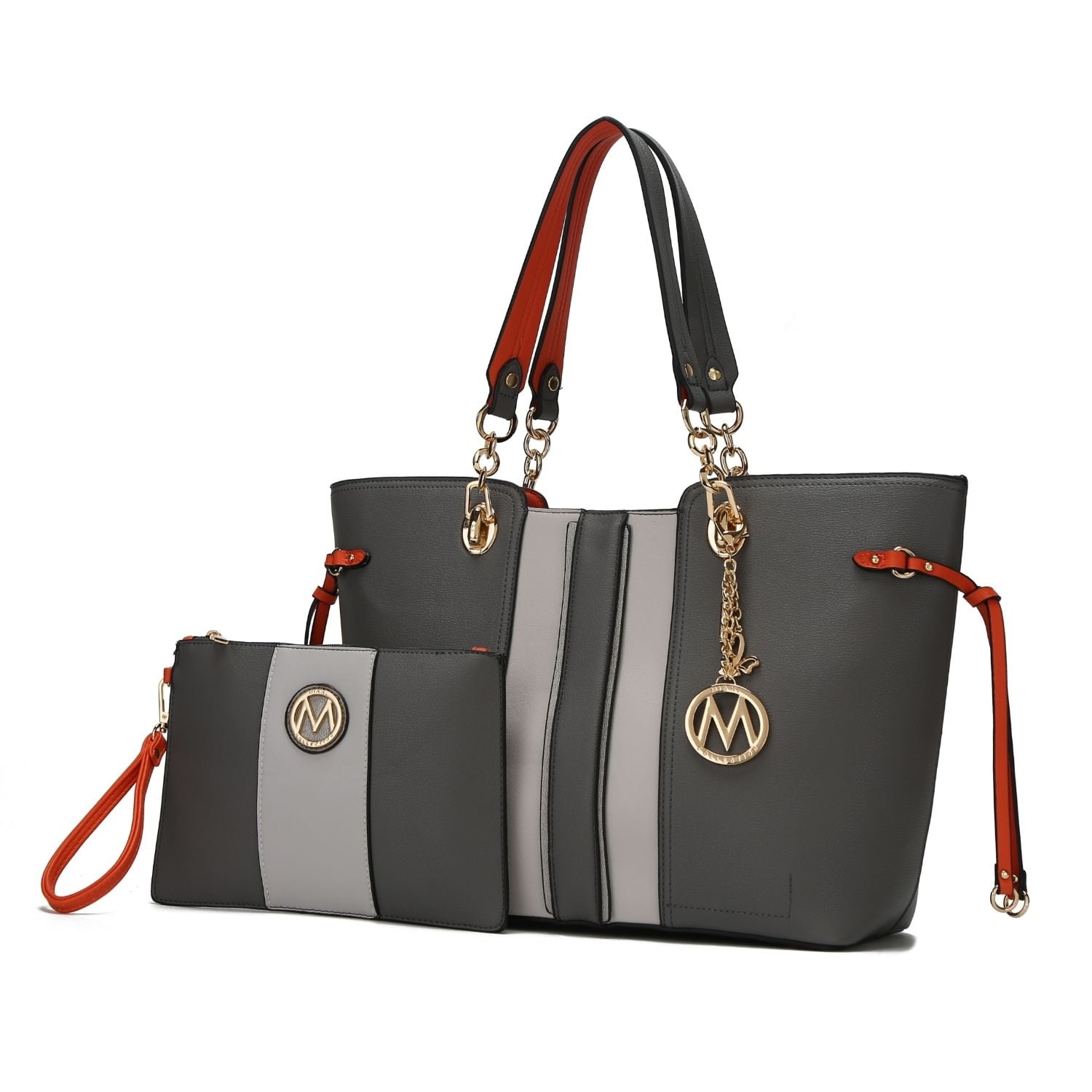 Holland Tote Handbag with Wristlet - 2Psc by Mia k. - Walmart.com