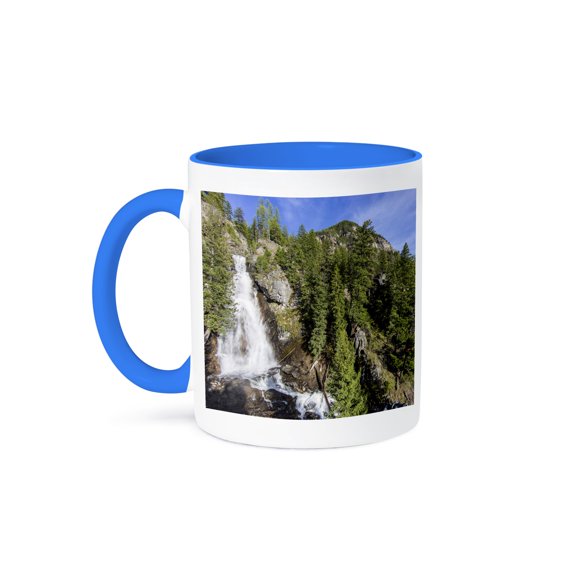 3dRose, Holland Waterfalls, Lolo National forest, Montana USA - US27 CHA2786 - Chuck Haney, 15oz Two-Tone Blue Mug