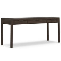 Simpli Home Hollander SOLID WOOD Contemporary Modern 72 inch Wide Wide Desk in Warm Walnut Brown