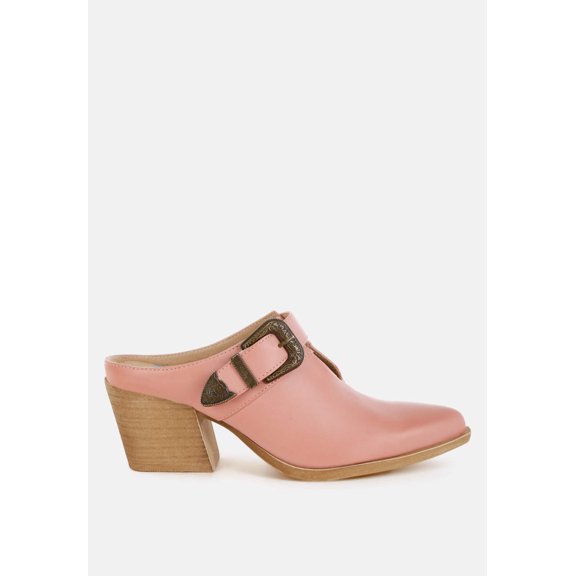 Holler Carved Buckle Statement Mules