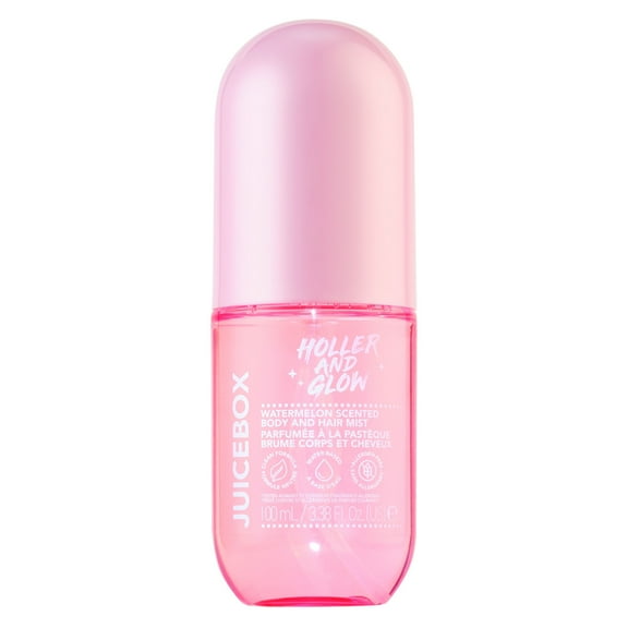 Holler and Glow Juice Box Body & Hair Mist, Fruity Scented, Water Based, 3.38 Fl Oz