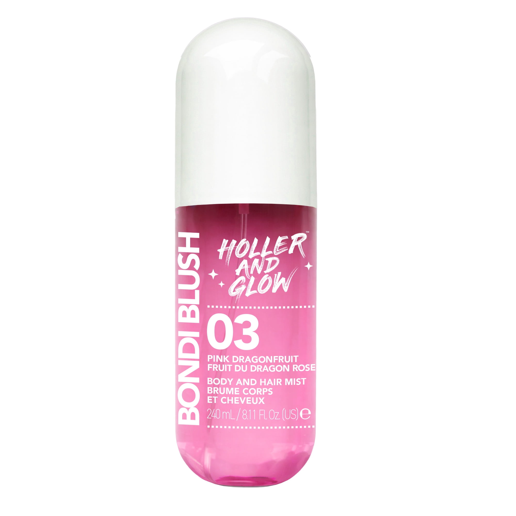 Holler and Glow Bondi Blush Pink Dragon Fruit Body & Hair Mist, 240ml/8.11 fl oz