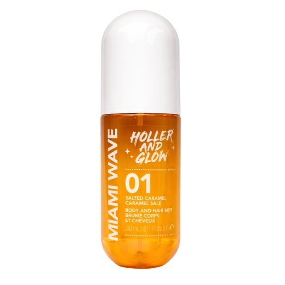 Holler and Glow Miami Wave Salted Caramel Body & Hair Mist, 240ml/8.11 fl oz