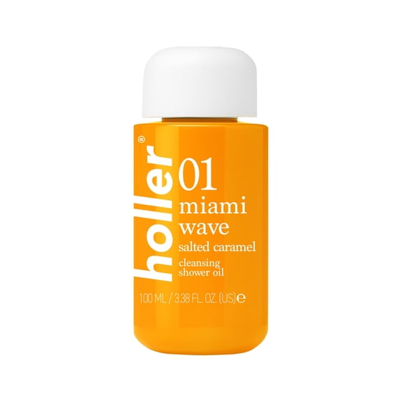 Holler Miami Wave Salted Caramel Scented Cleansing Shower Oil, 3.38 fl oz