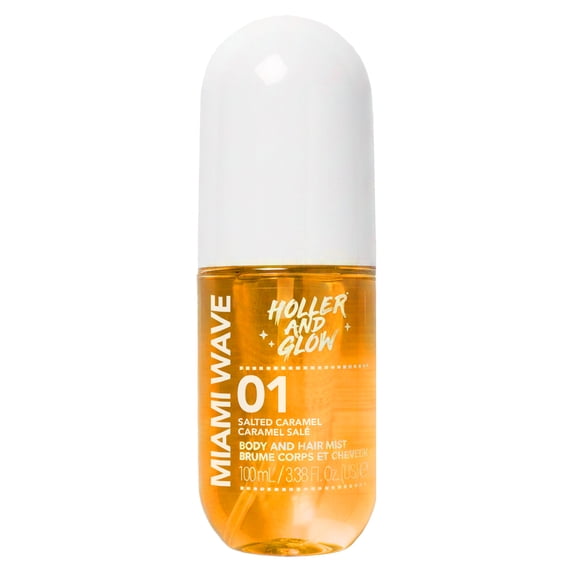 Holler Miami Wave Salted Caramel Body and Hair Mist, 3.38 fl oz
