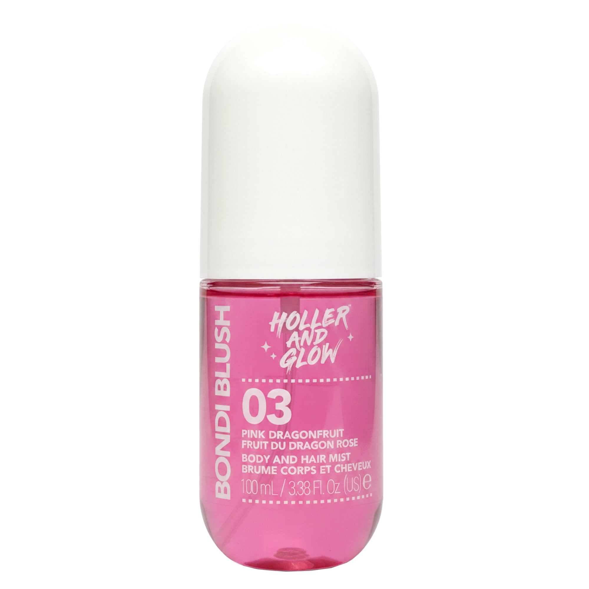 Holler and Glow Bondi Blush Pink Dragon Fruit Body & Hair Mist, 100 ml/3.38 fl oz