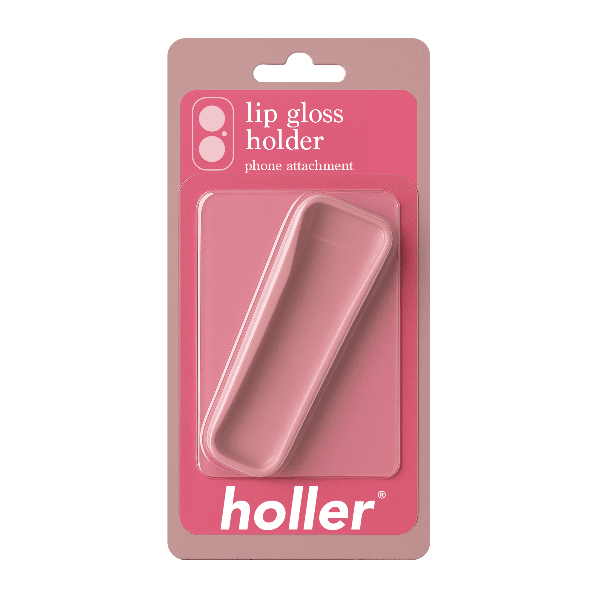 Holler Lip Gloss Holder Phone Attachment, Guava Colored, 1 Count