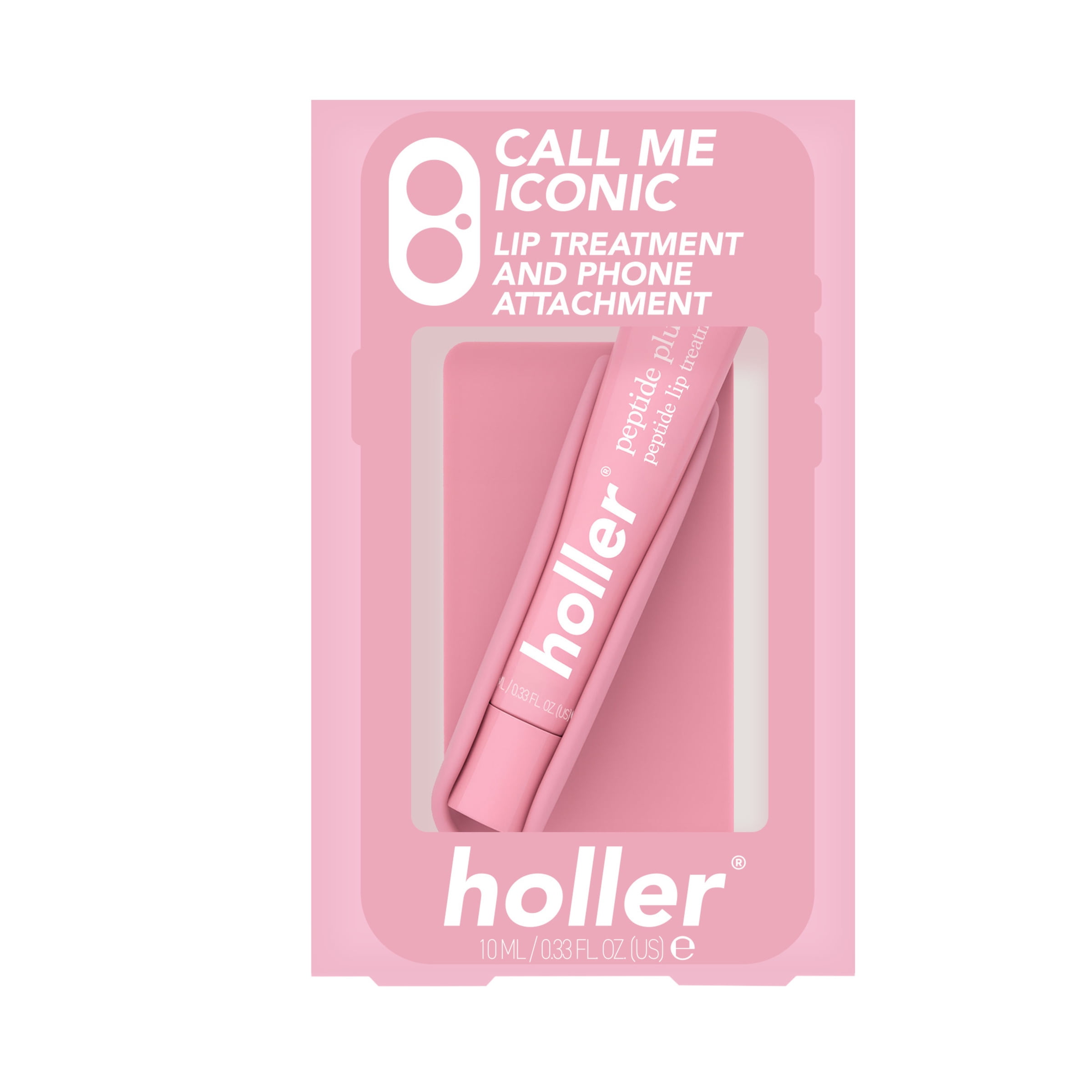 Holler Call Me Iconic Peptide Lip Gloss Treatment Set with Phone Holder, 2 Piece Set
