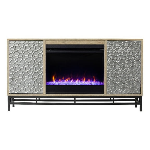 SEI Furniture Hollesborne Color Changing Fireplace with  Media Storage