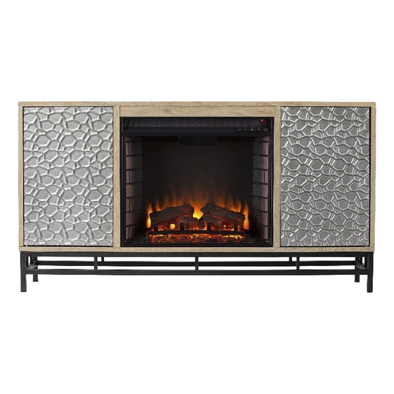 SEI Furniture Hollesborne Electric Fireplace with Media Storage