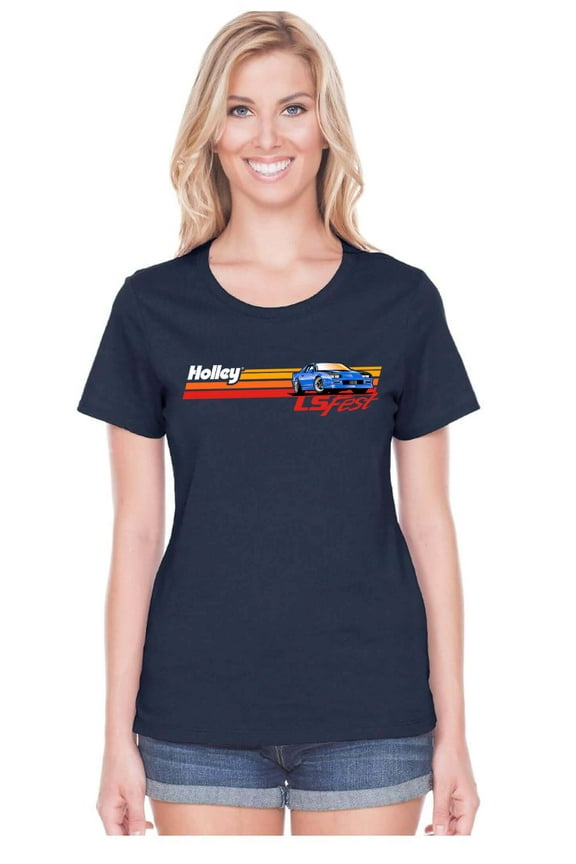 10314-XLHOL 2021 LS  Fest Ladies Retro Camaro Stripe - Indigo  - X-Large