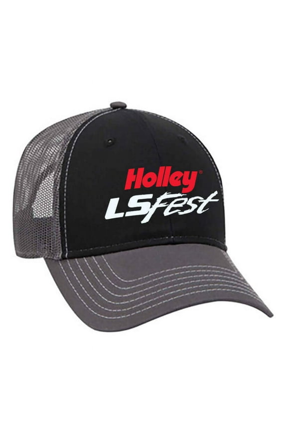 10370HOL LS Fest Trucker Mesh Hat - Black/Gray
