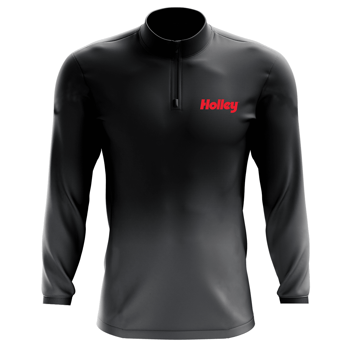 Holley 10438-LGHOL Quarter Zip Pullover - Black/Grey Ombre