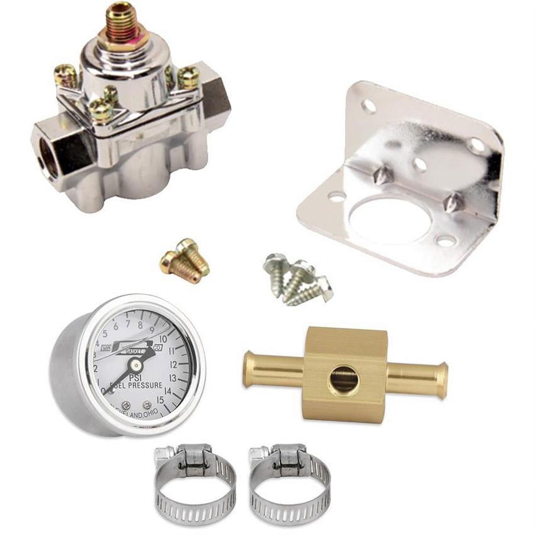 Holley 12804 Adjustable Fuel Pressure Regulator w/015 PSI Gauge