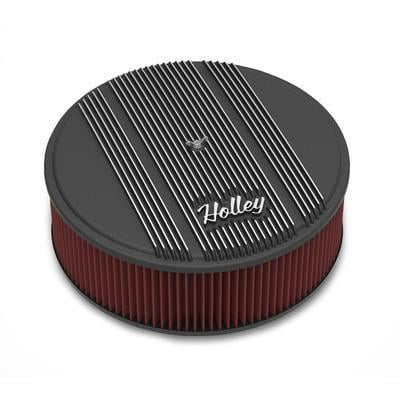 Holley 14x4 Die Cast Finned Alm Air Cleaner Black Holley 14x4 Die Cast Finned Alm Air Cleaner Black