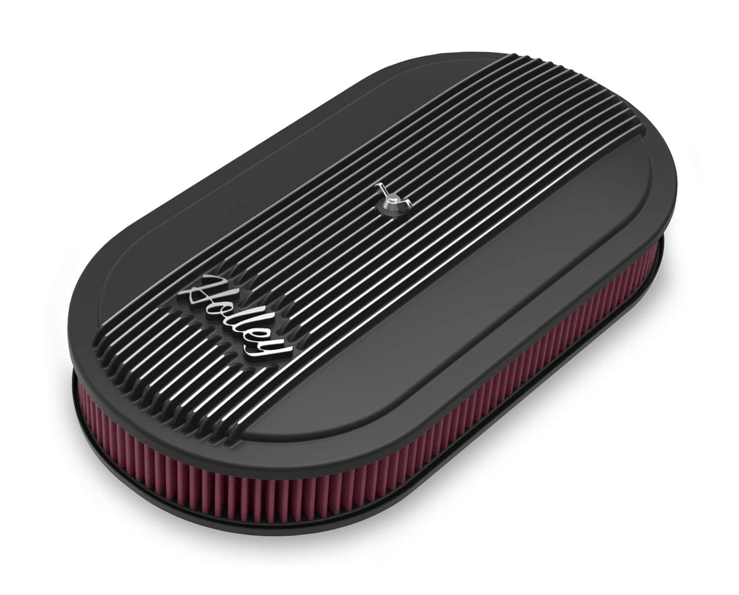 Holley 120-402 Holley Vintage Series Oval Air Cleaner - Satin Black Machined