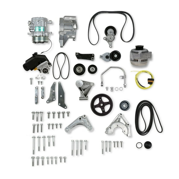 Holley 20-163 Low Mount LSA Complete Accessory Drive Alt, P/S & A/C - Natural Finish