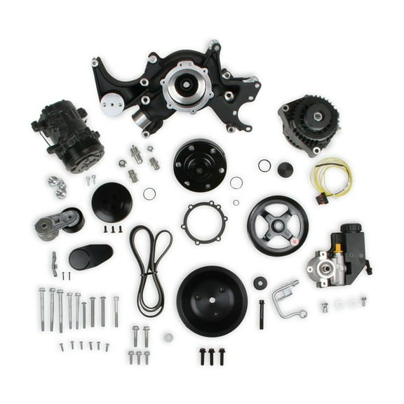 Holley 20-240BK SBC Mid-Mount Complete Accessory System, Black